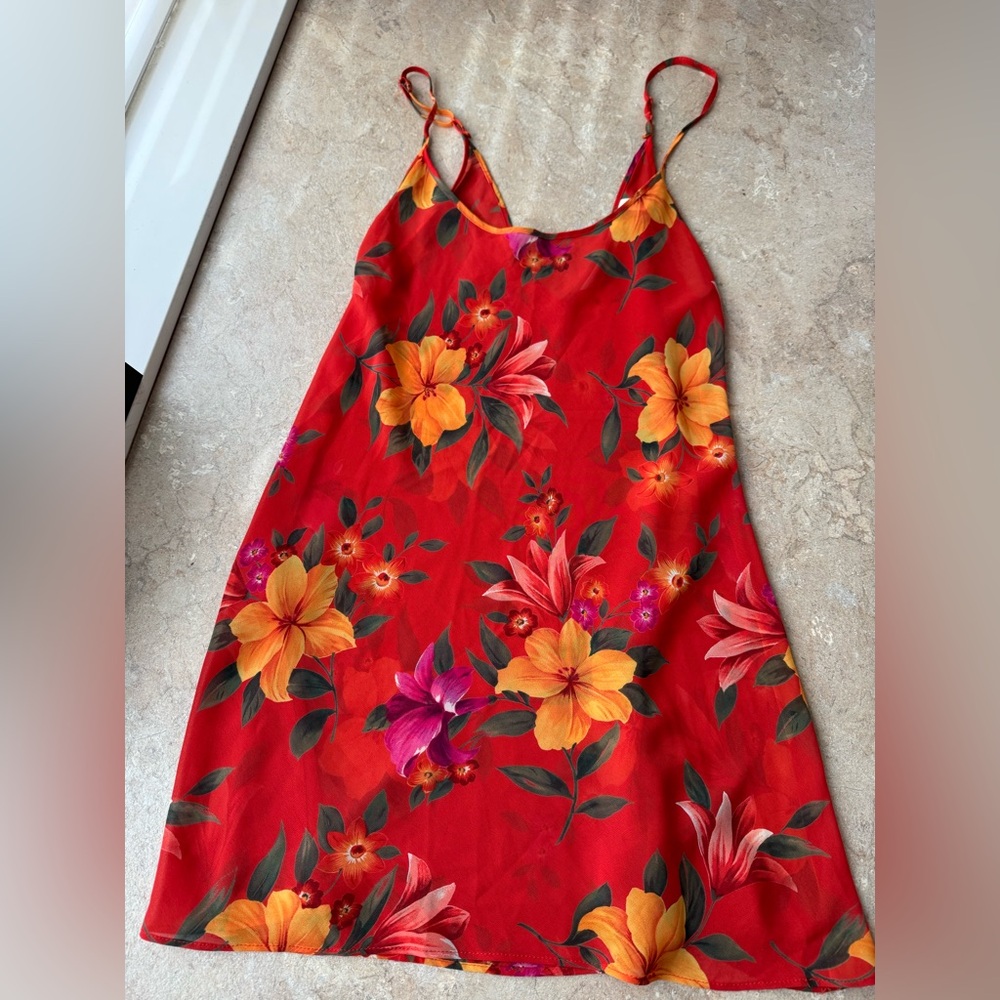 Victoria's Secret sheer tropical floral slip dress, Size Small